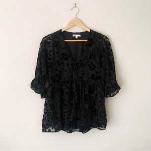 Nordstrom DR2 Floral Short Sleeve Top